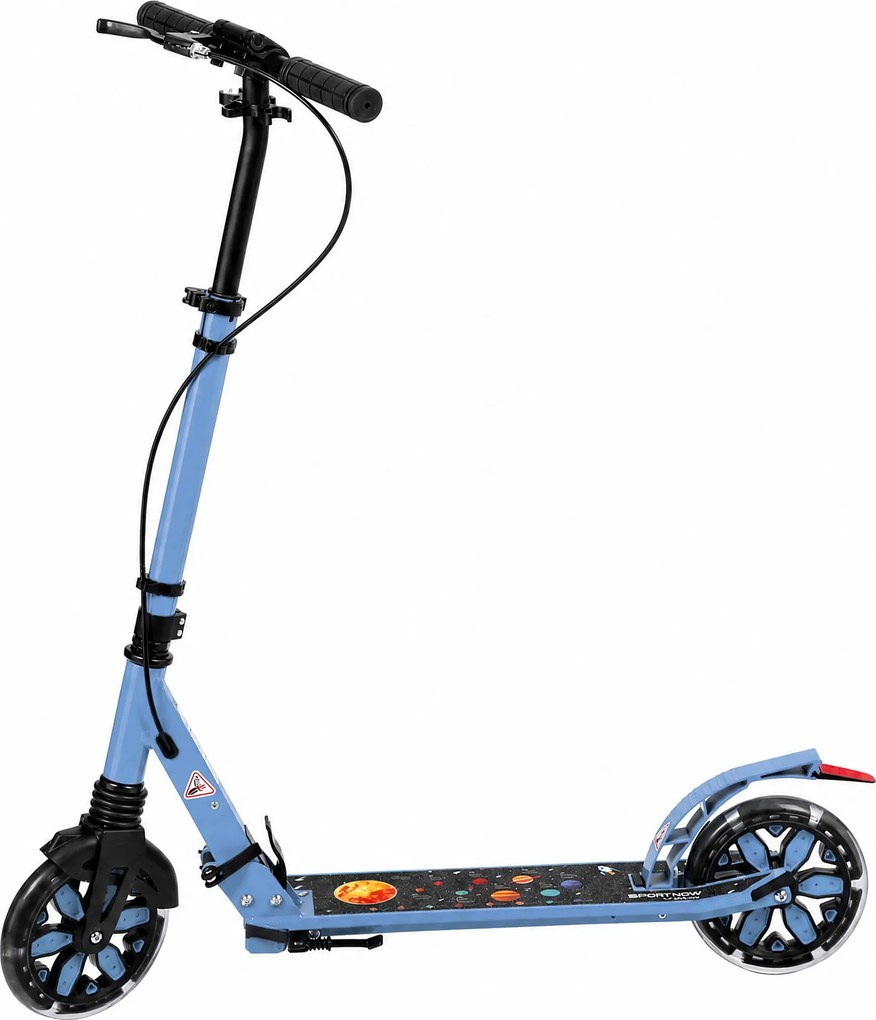 SPORTNOW Trotinete Dobrável para Adolescentes e Adultos com Rodas Luminosas, Guiador Ajustável, Travão Duplo e Suspensão, Azul | Aosom Portugal