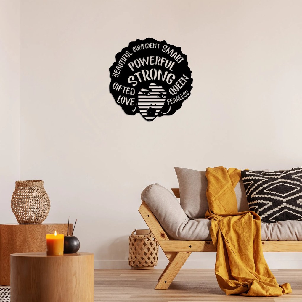 Acessório Decorativo de Parede Powerful – Preto – 70 x 70 cm