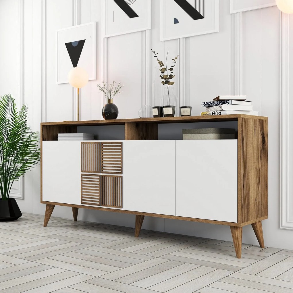 Console Milan – Walnut White – 160 cm x 78 cm x 35 cm