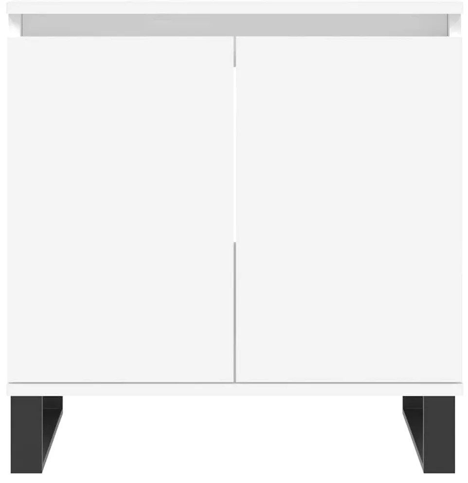 Armário de casa de banho 58x33x60 cm derivados madeira branco