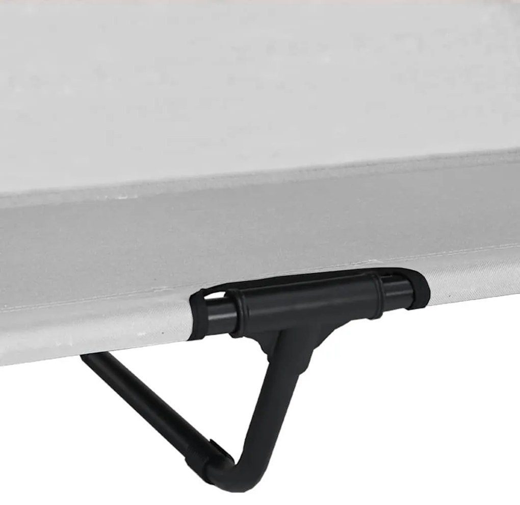 Cama Elevada para Cães com Toldo Removível Cinza Prateado XL Aço