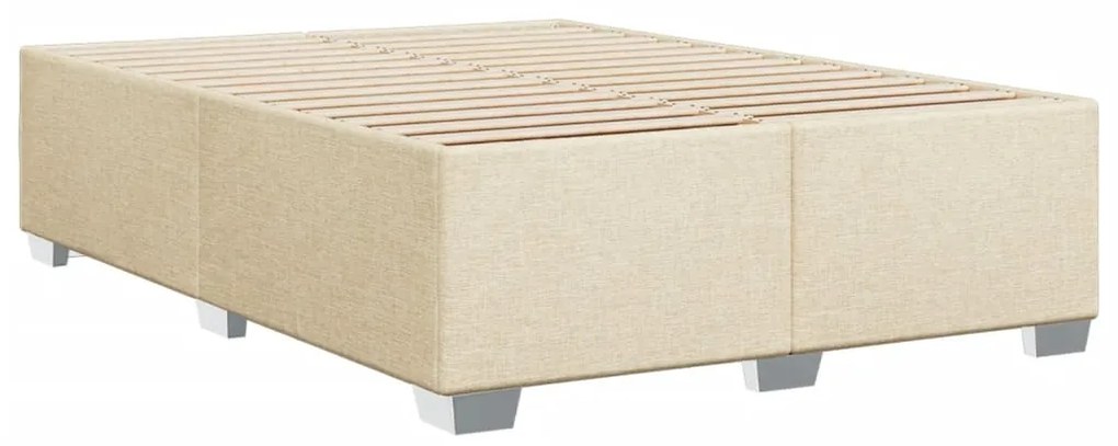 Estrutura de cama sem colchão 160x200 cm tecido cor creme