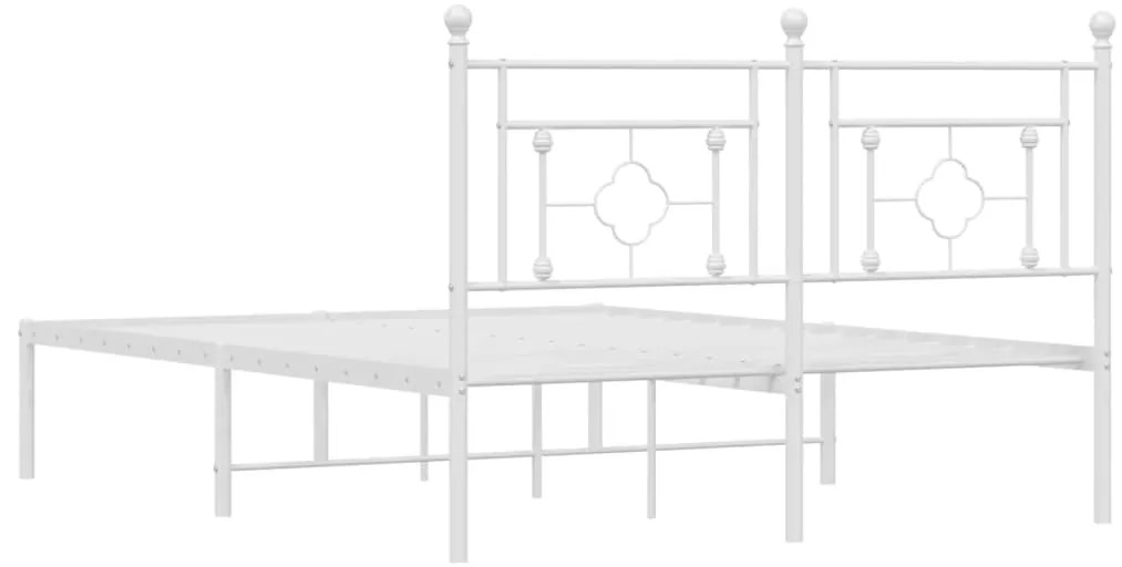 Estrutura de cama com cabeceira 140x190 cm metal branco