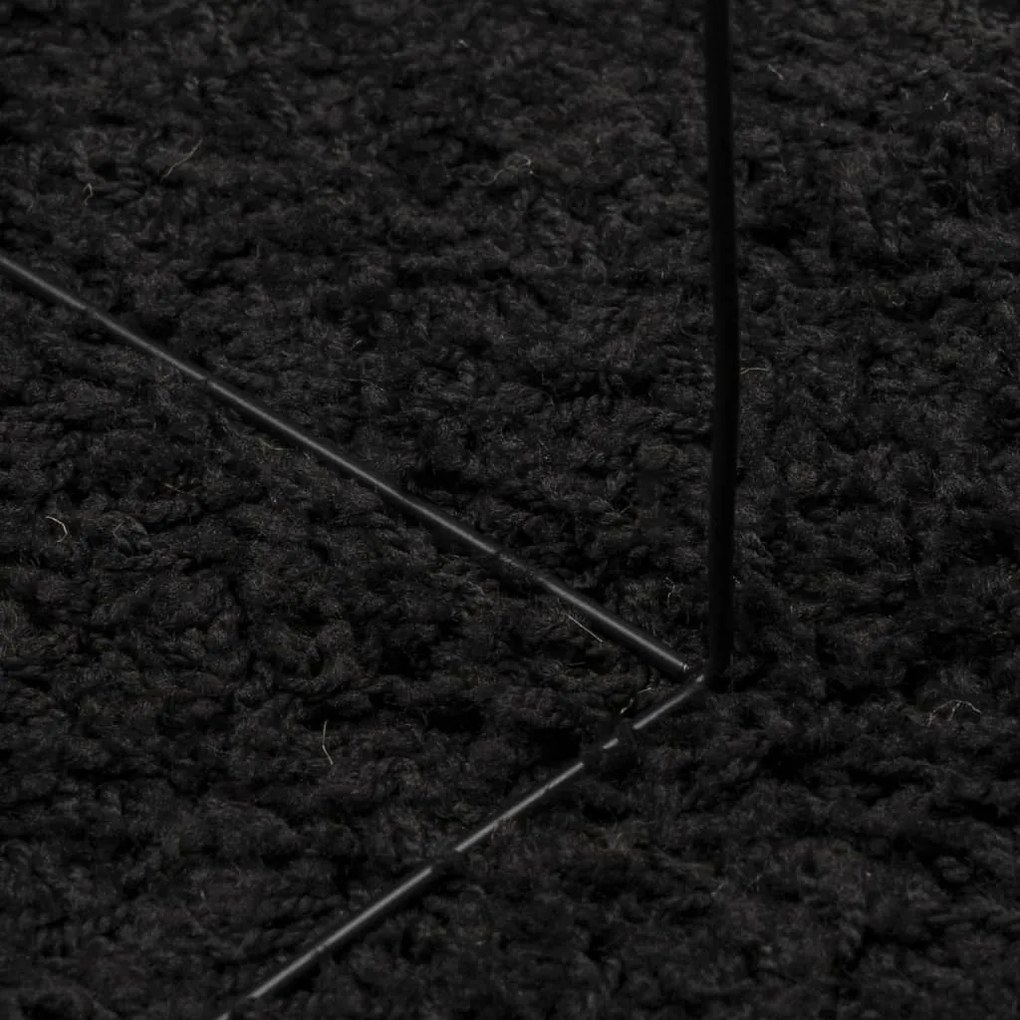 Tapete shaggy de pelo alto PAMPLONA Ø 280 cm preto