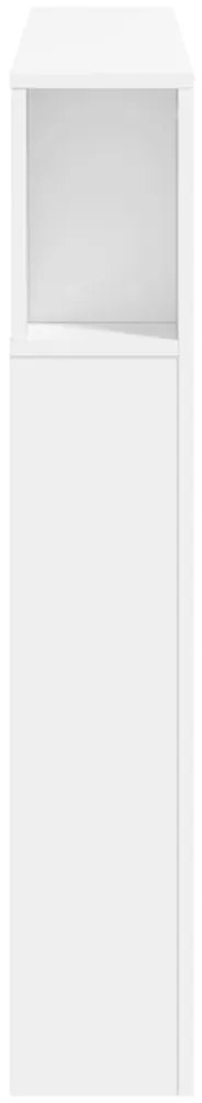 Cabeceira cama c/ LEDs 120x18,5x103,5 cm deriv. madeira branco