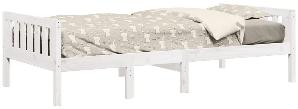 Cama de criança sem colchão 90x200 cm pinho maciço branco