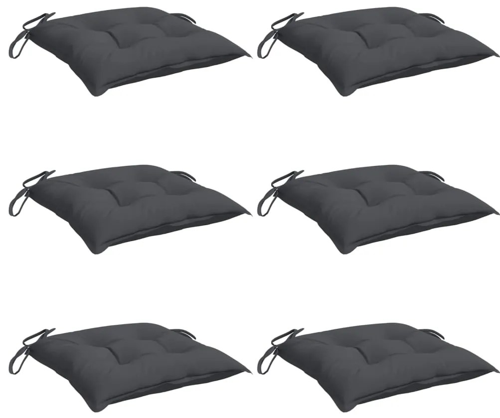 Almofadões de cadeira 6 pcs 40x40x7 cm tecido oxford antracite