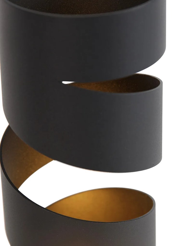Moderne tafellamp zwart met goud - Stream Moderno