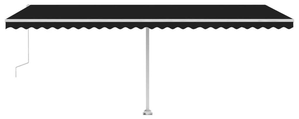 Toldo automático com LED e sensor de vento 600x300 cm antracite