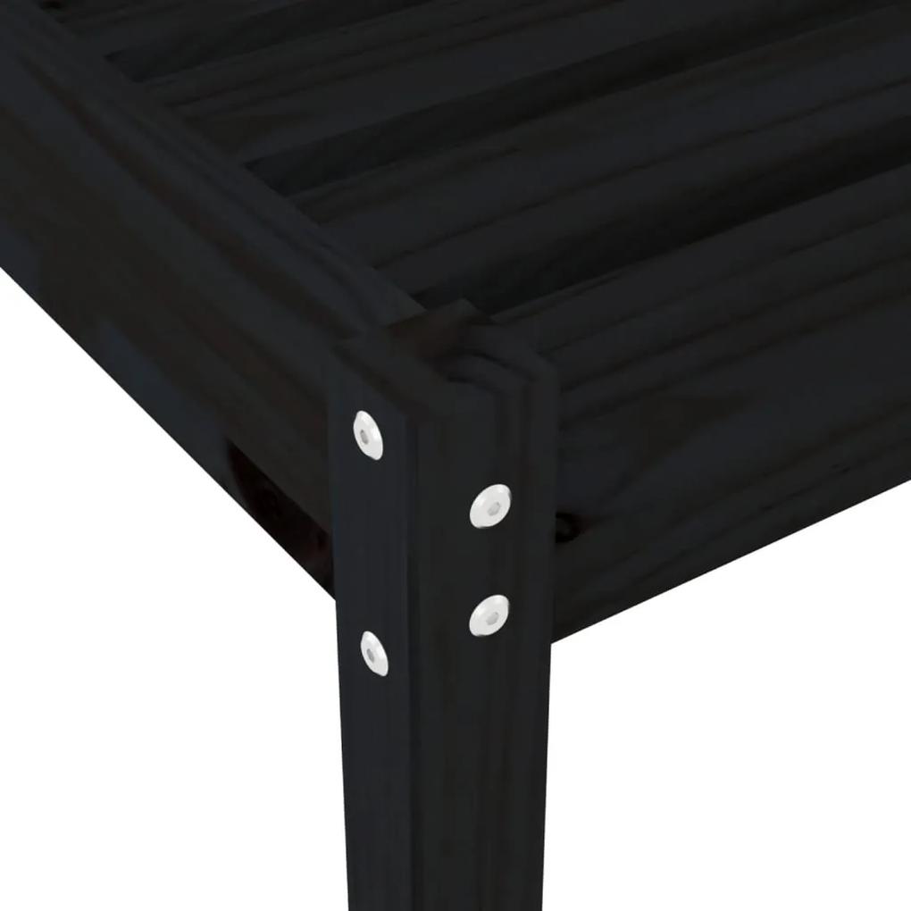 Espreguiçadeira 199,5x60x74 cm madeira de pinho maciça preto