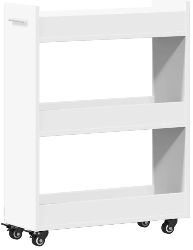 Armário com rodas 60x22x79 cm derivados de madeira branco