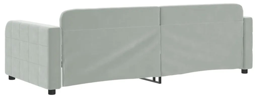 Sofá-cama 90x190 cm veludo cinzento-claro