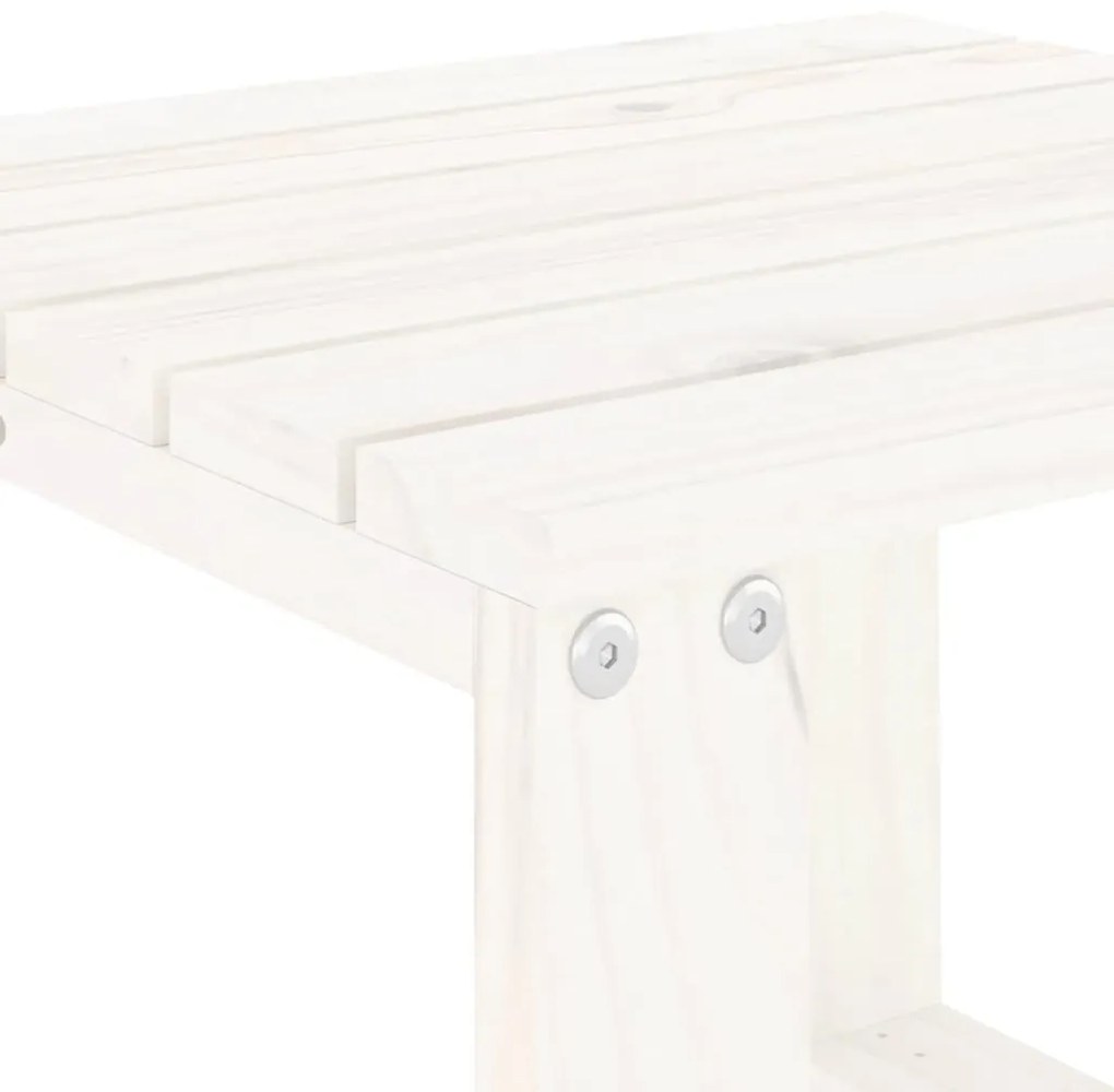 Mesa de apoio para jardim 40x38x28,5 cm pinho maciço branco