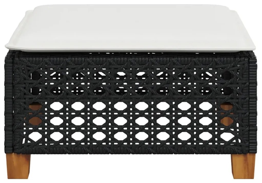Banco de jardim com almofadão 63,5x56x32 cm vime PE preto