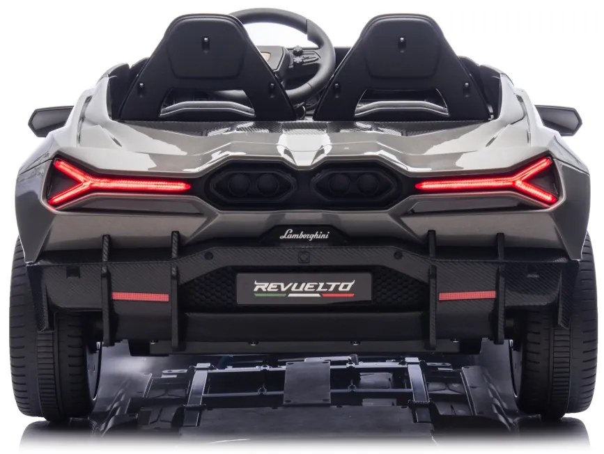 Carro elétrico para Crianças 2 Lugares Lamborghini Revuelto XL STRONG 24V, Rodas AR bombeado, Assento Couro ecológico Cinzento