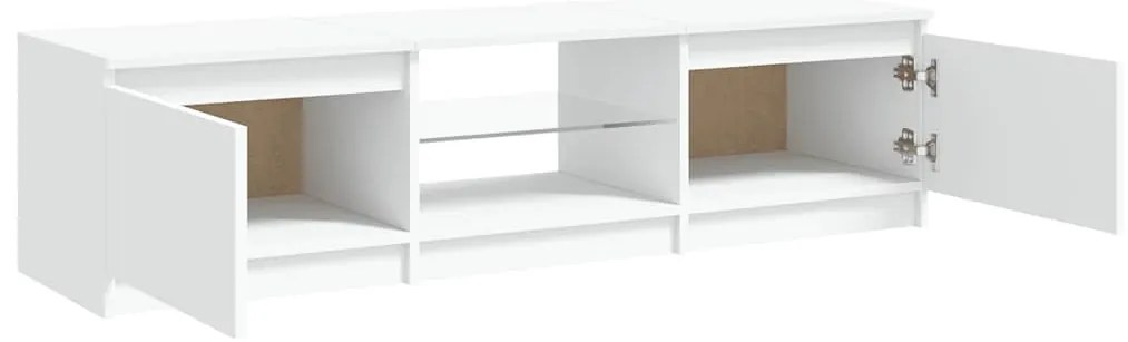 Móvel de TV com luzes LED 140x40x35,5 cm branco