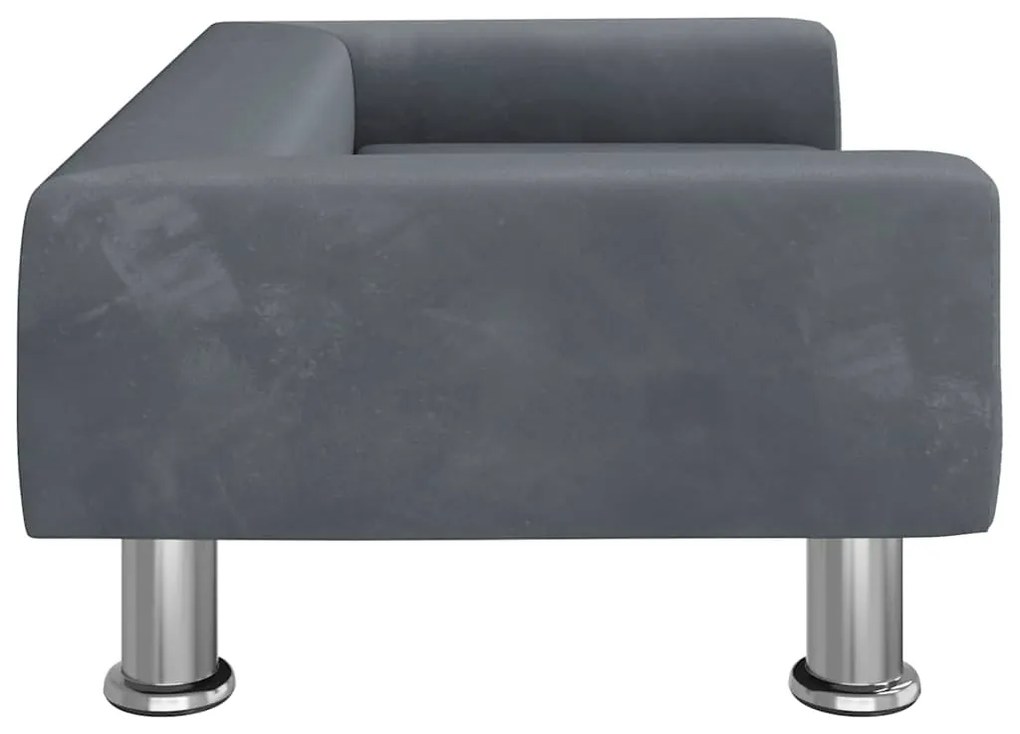 Cama para cães 70x45x26,5 cm veludo cinzento-escuro