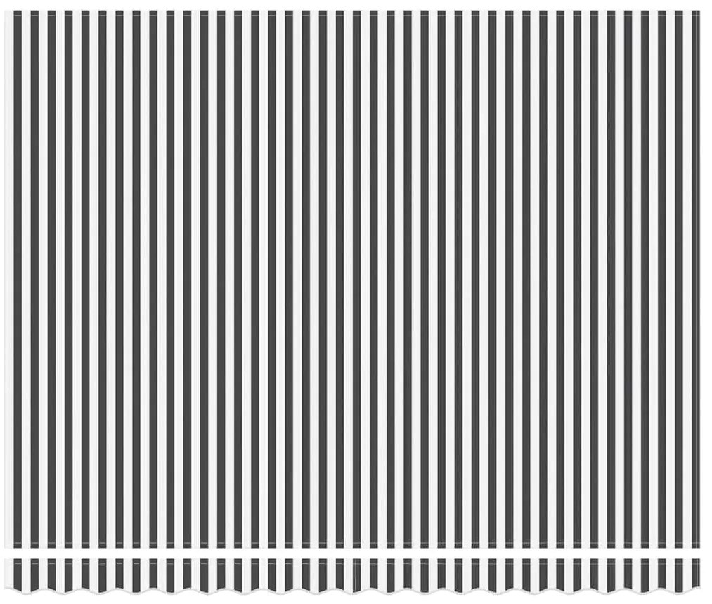 Toldo retrátil 4x3 m tecido e alumínio antracite e branco