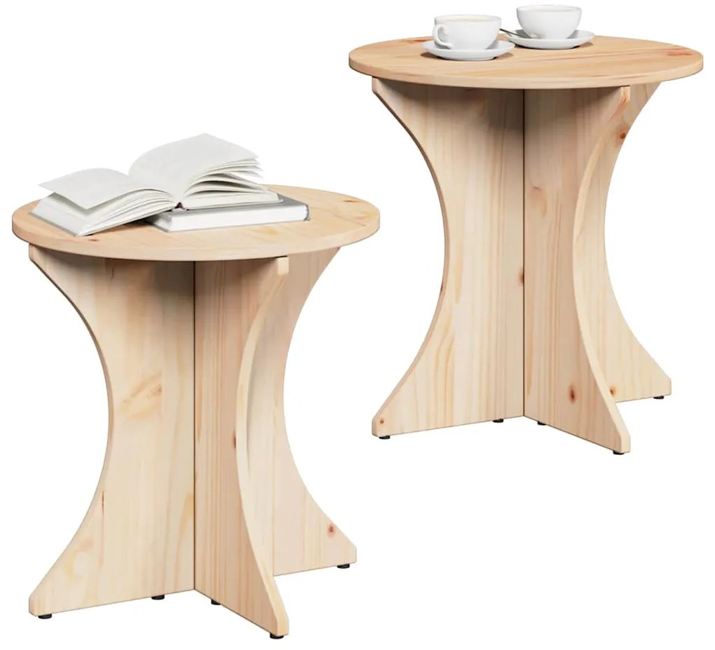 Mesa de centro 2 pcs Natural 46 x 46 x 47 cm