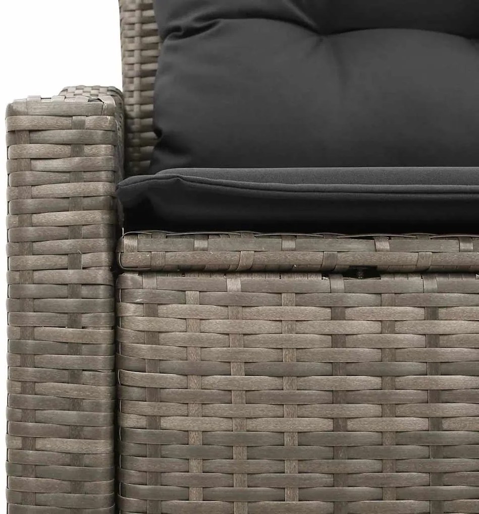 Sofá de Jardim 2 Lugares com Almofadas Cinza em Rattan Sintético
