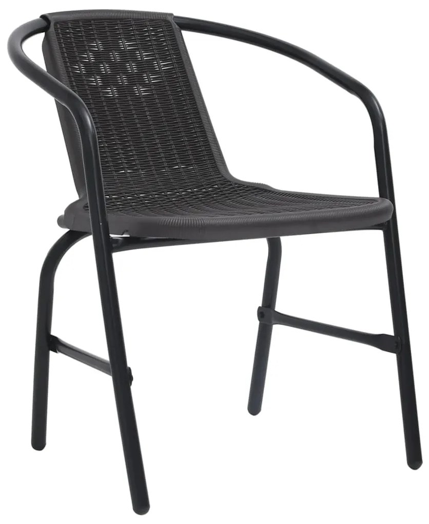 Cadeiras de jardim 8 pcs vime plástico e aço 110 kg