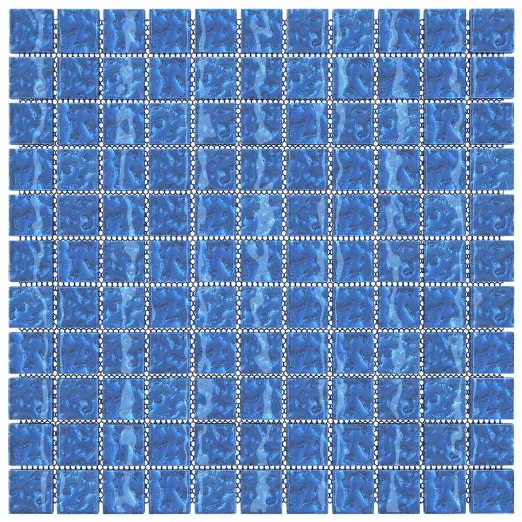 Ladrilhos de mosaico 11 pcs 30x30 cm vidro azul