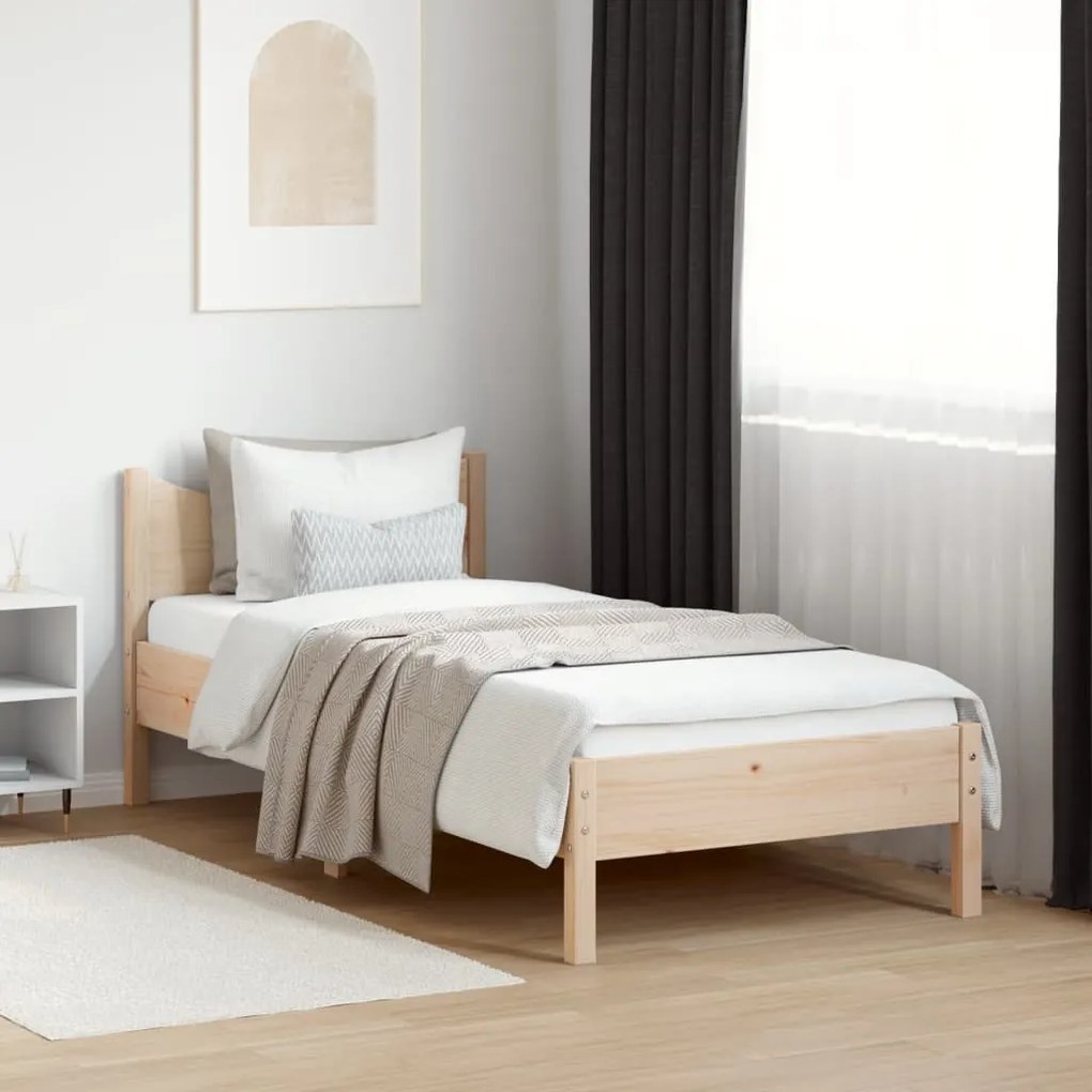 Cama sem colchão 90x200 cm madeira de pinho maciça