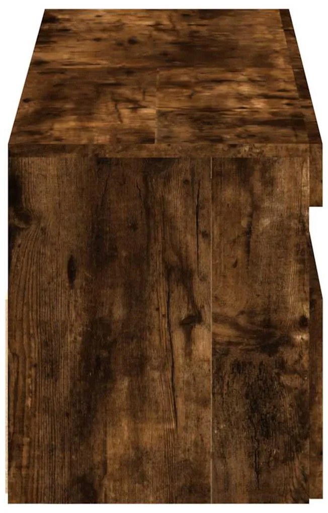 Mesas cabeceira c/ LEDs 2 pcs 60x35x40 cm carvalho fumado