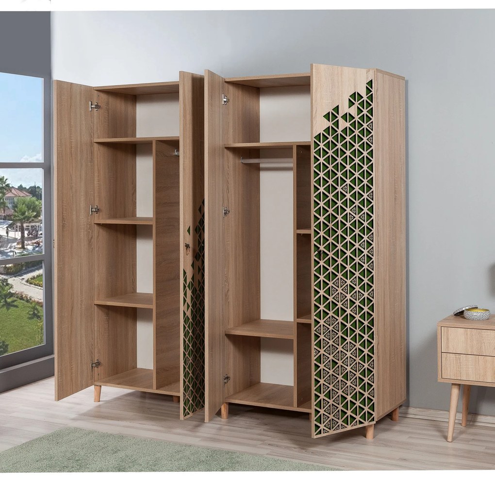 Roupeiro Imaj – Carvalho Sonoma – 180x192x52 cm