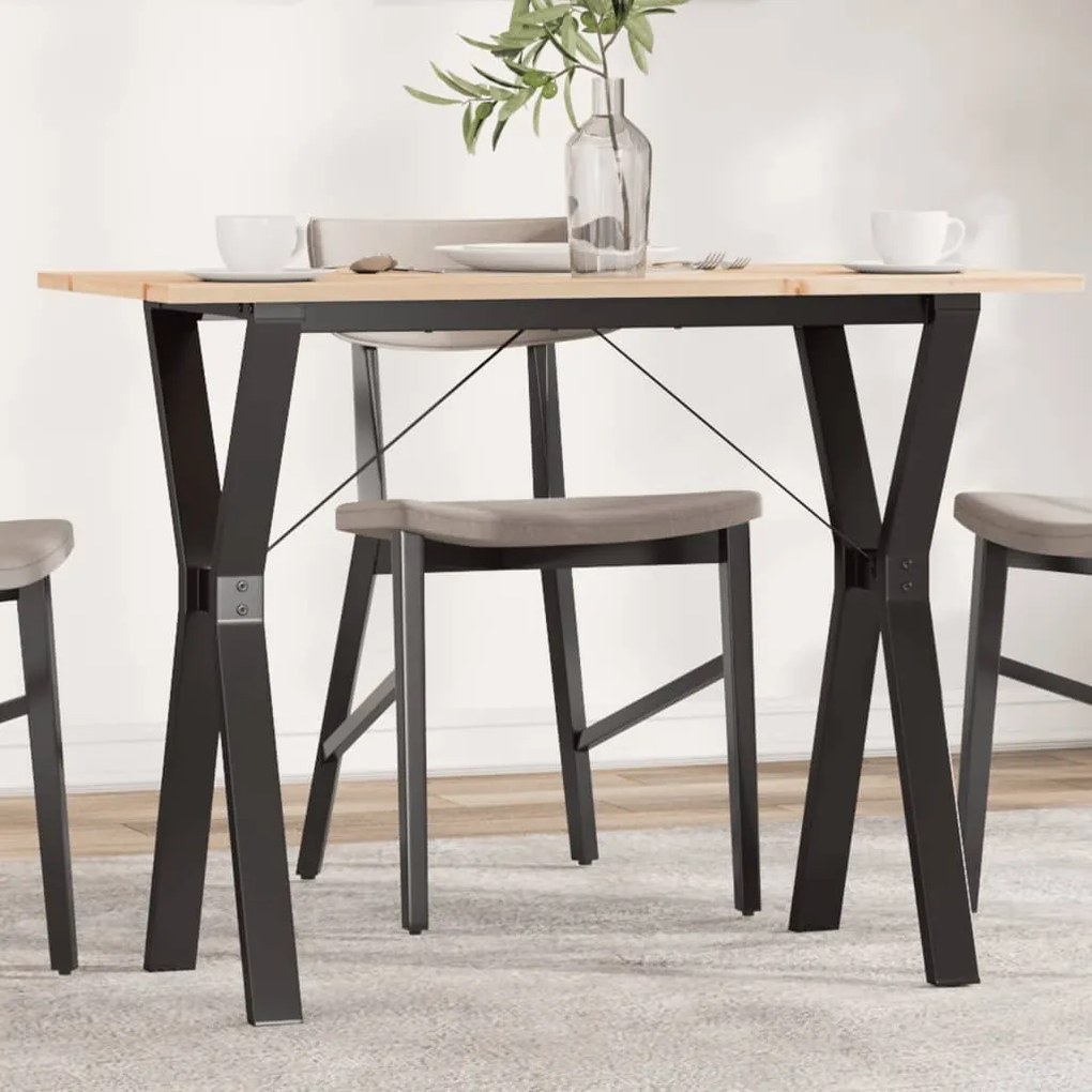 Mesa de jantar estrutura em Y 100x50x75cm pinho e aço
