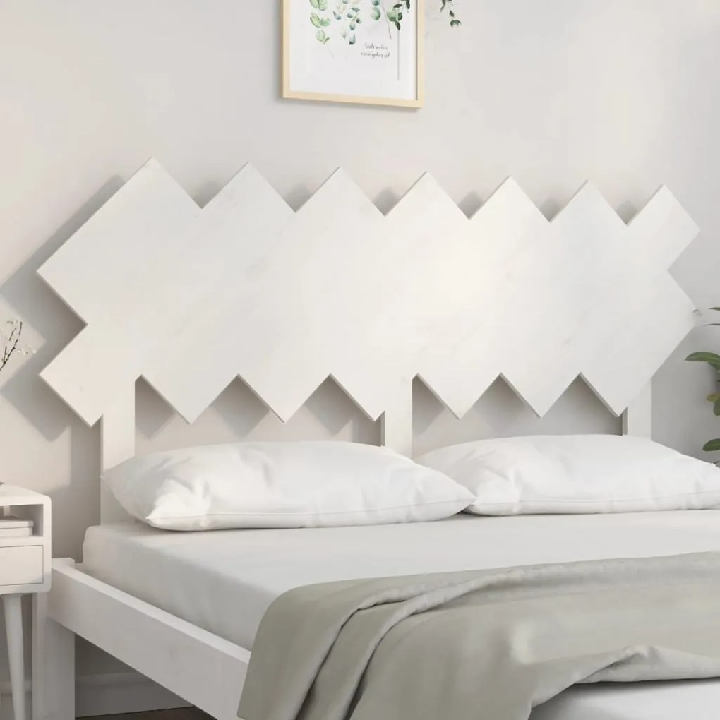 Cabeceira de cama 141x3x80,5 cm pinho maciço branco