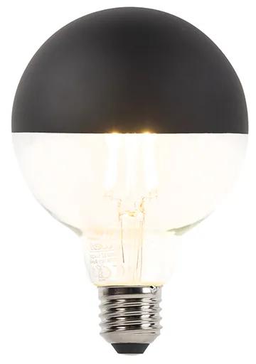 E27 regulável LED lâmpada de filamento espelho G95 preto 550lm 2700K