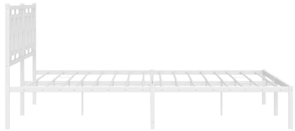 Estrutura de cama com cabeceira 193x203 cm metal branco