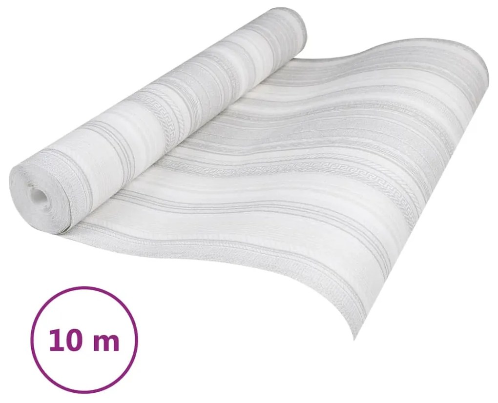 Papel parede 3D c/ padrão riscas 10x0,53 m não-tecido cinza