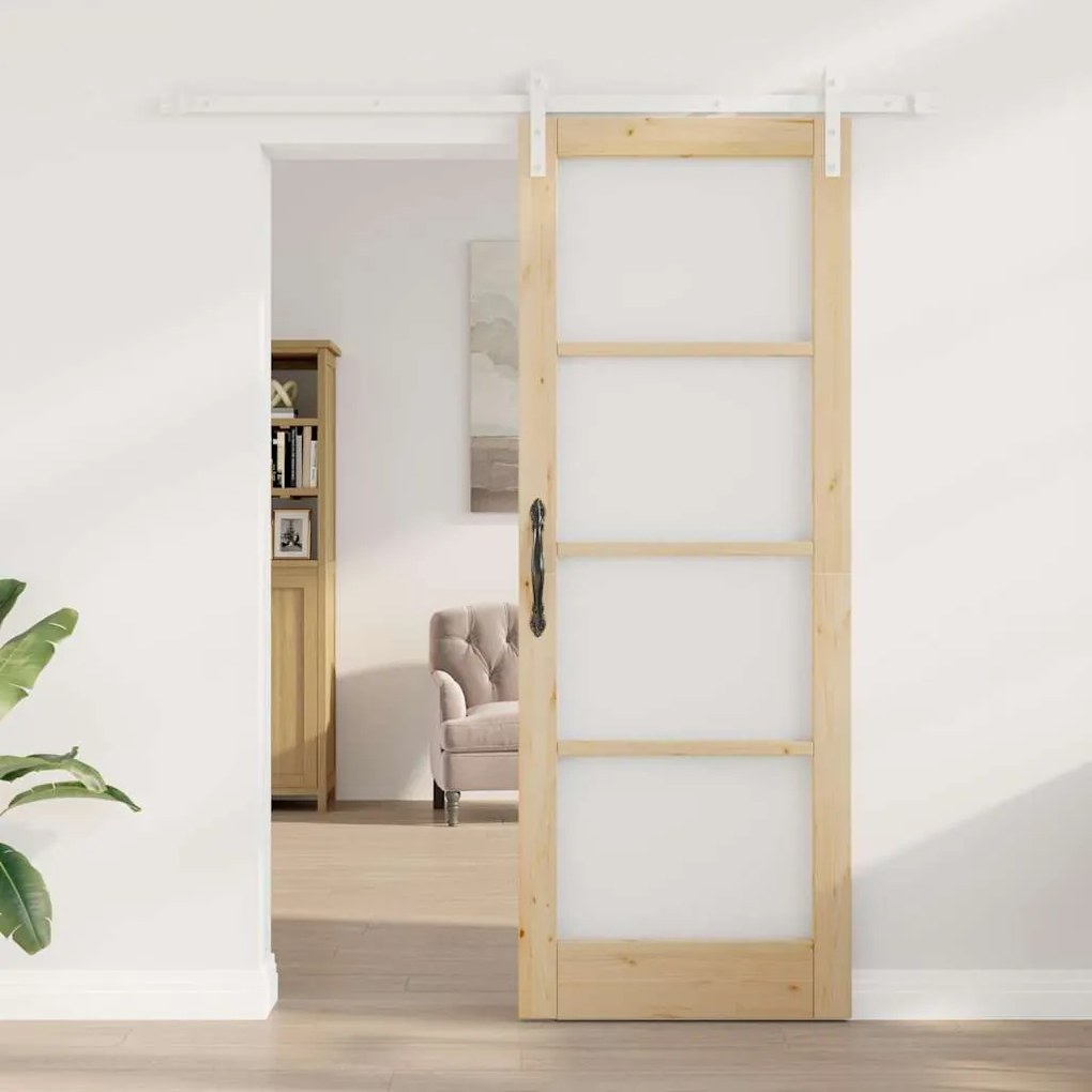 Porta Deslizante com Conjunto de Acessórios 'ORKDAL'Madeira Sólida &amp; V