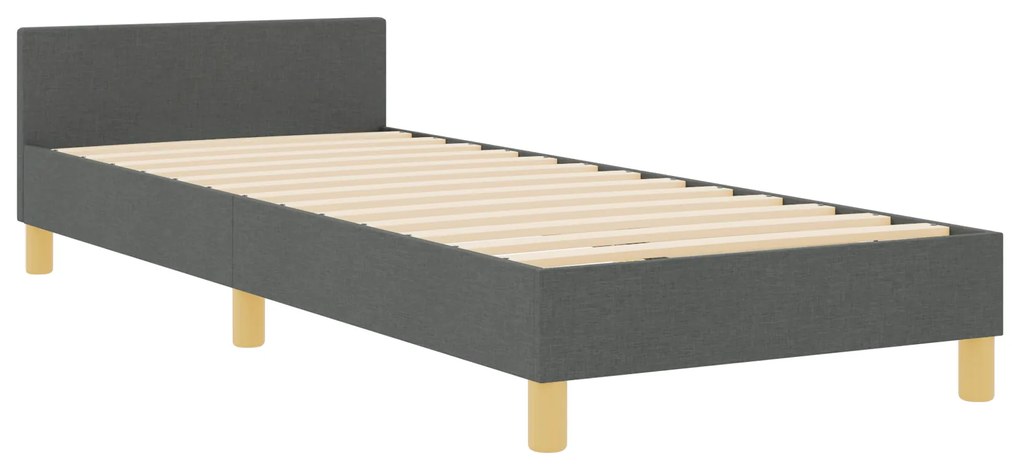 Cama vidaXL Cinza Escuro 90x190 cm Tecido