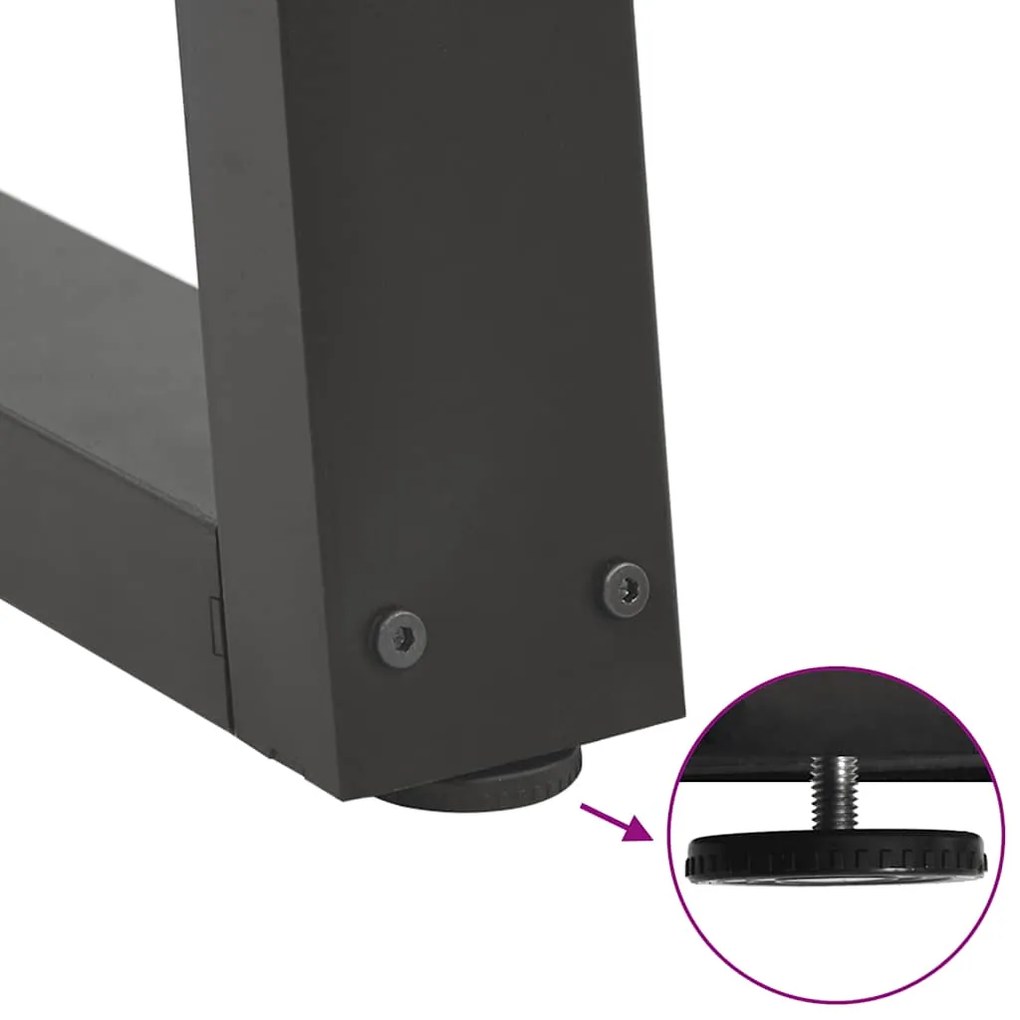 Pés para mesa de jantar em V, 3 peças, antracite, 90x (72-73,3) cm, aç