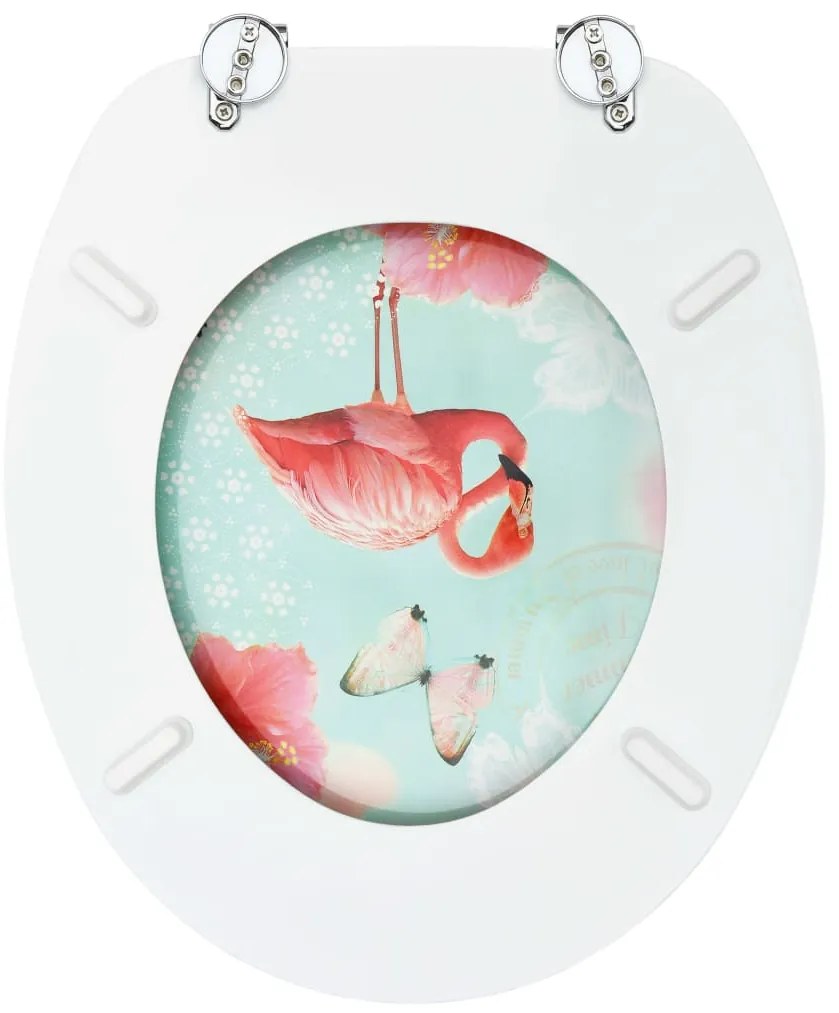 Assentos sanita com tampas 2 pcs MDF design flamingo