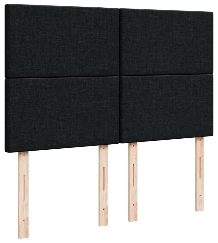 Cama com molas/colchão 140x190 cm tecido preto