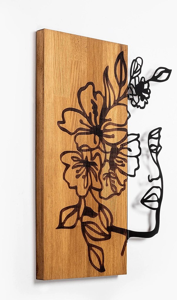 Acessório Decorativo de Parede Woman Floral Face – Nogueira Preta – 41