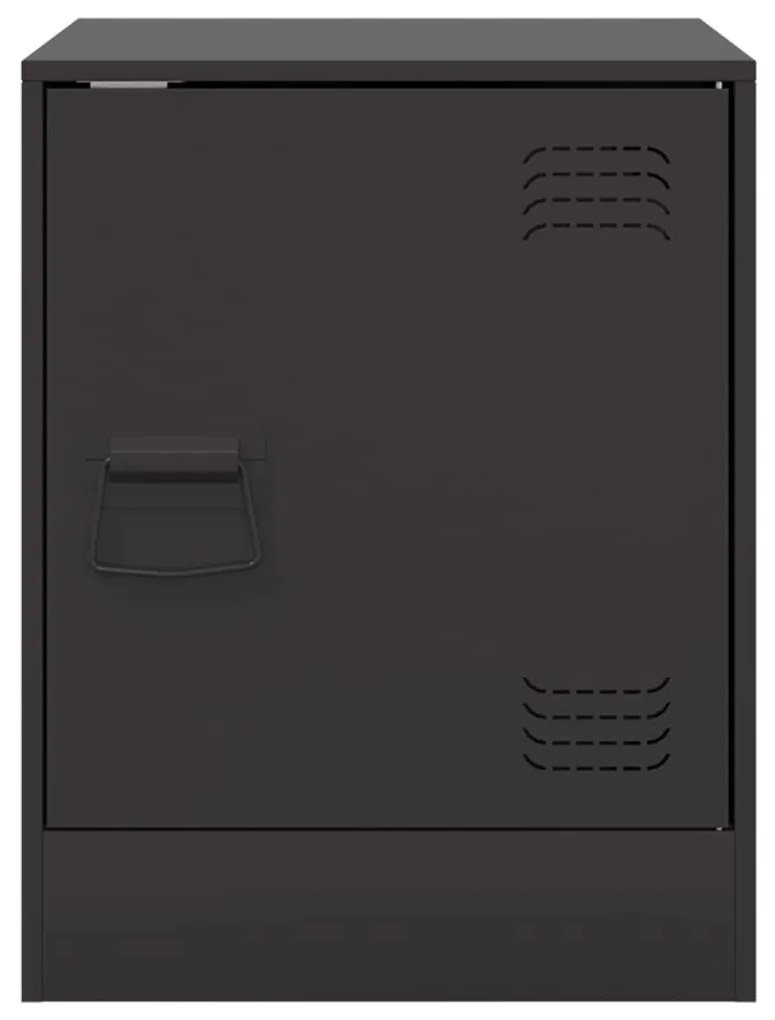 Mesas de cabeceira 2 pcs 34,5x39x44 cm aço preto