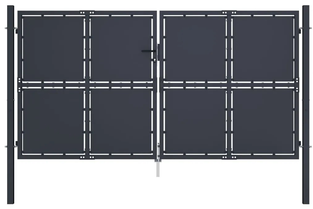 Portão de jardim 300x150 cm aço antracite