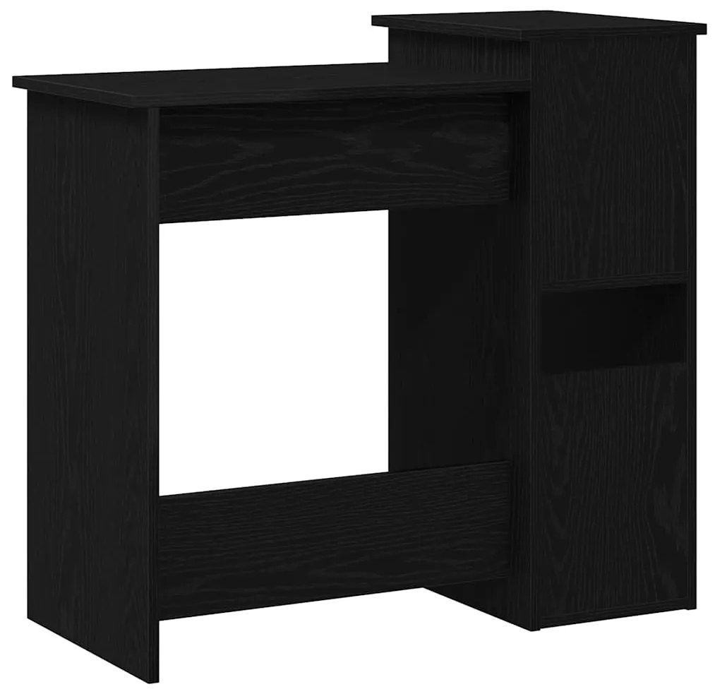 Secretária com prateleiras 84x40x78 cm contraplacado preto