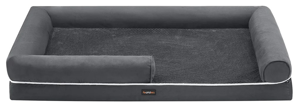 Cama ortopédica para cães com acolchoamento macio 135 x 107 x 25 cm Cinzento escuro