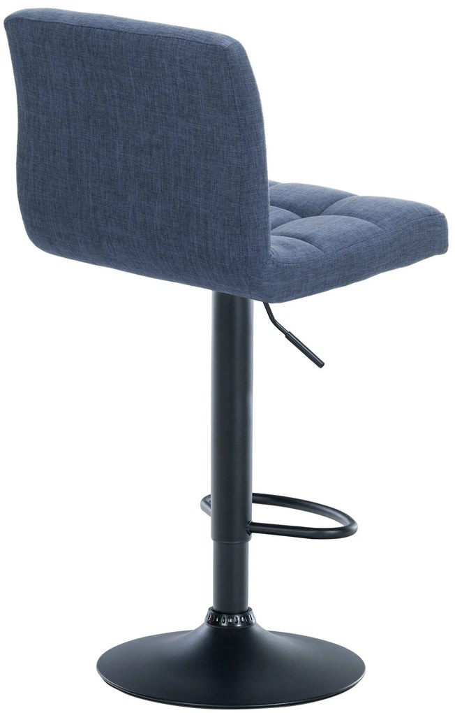 Banco de bar Calma em tecido com estrutura preta 46 x 94-114 x 47 cm Azul