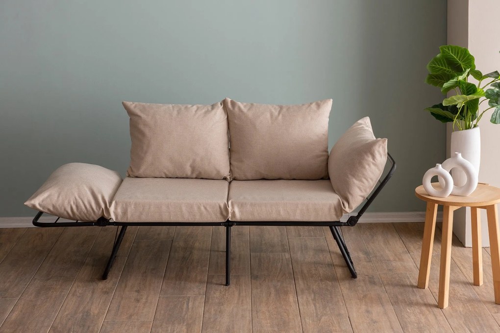 Sofá-Cama de 2 Lugares Viper – Creme – 150x78x60 cm