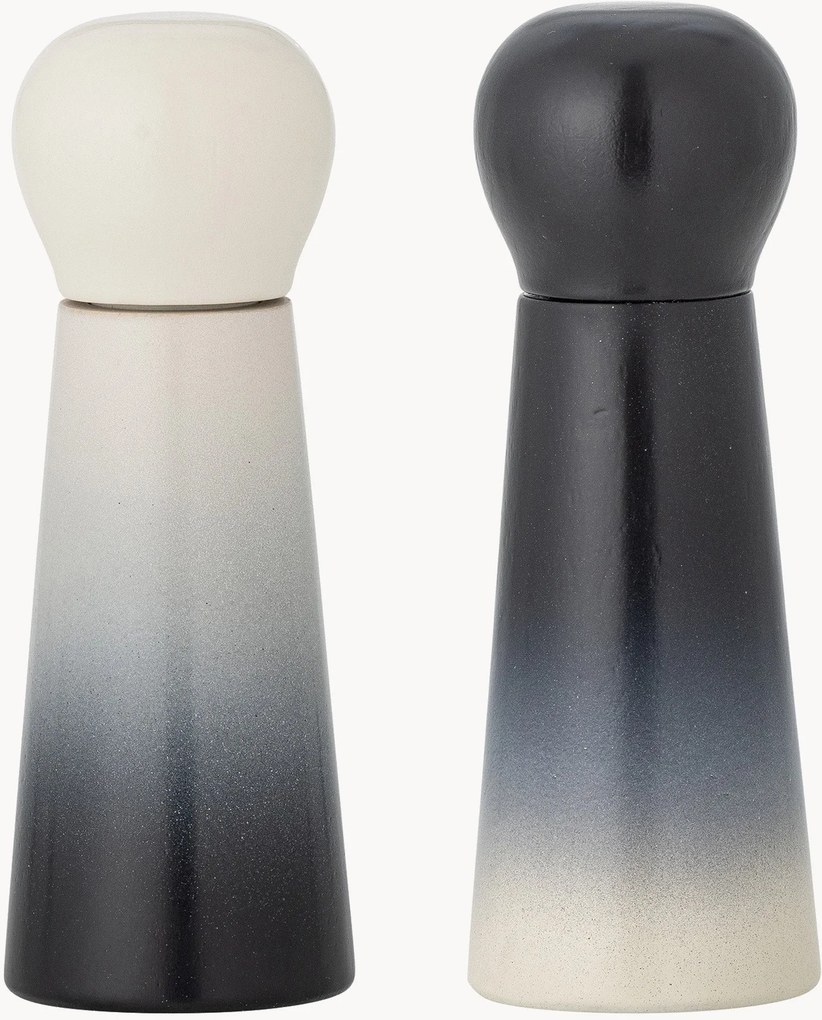 Moinhos de sal e pimenta em madeira de borracha Hyman, conjunto de 2