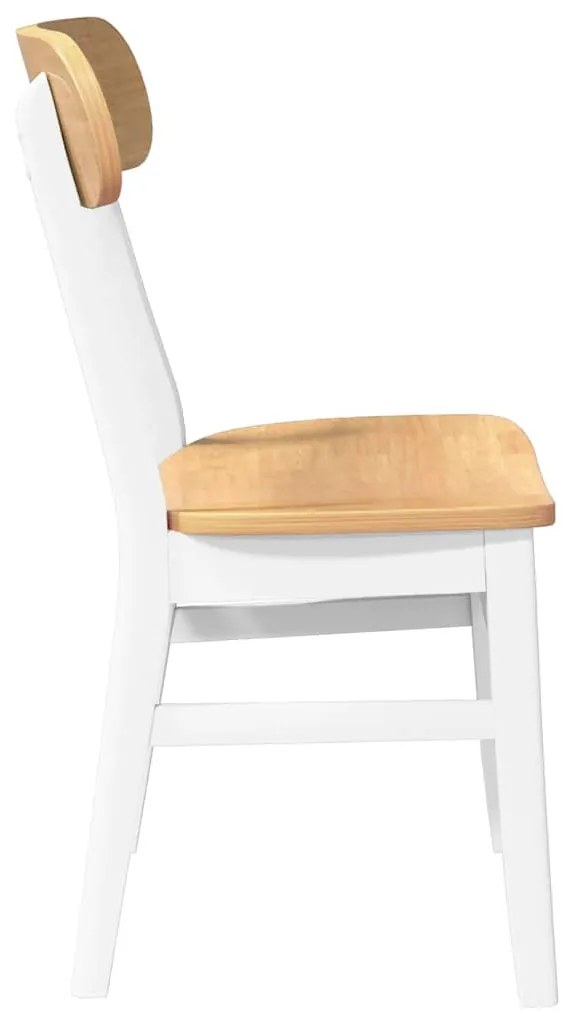 Cadeiras de jantar 2 pcs madeira de seringueira maciça branco