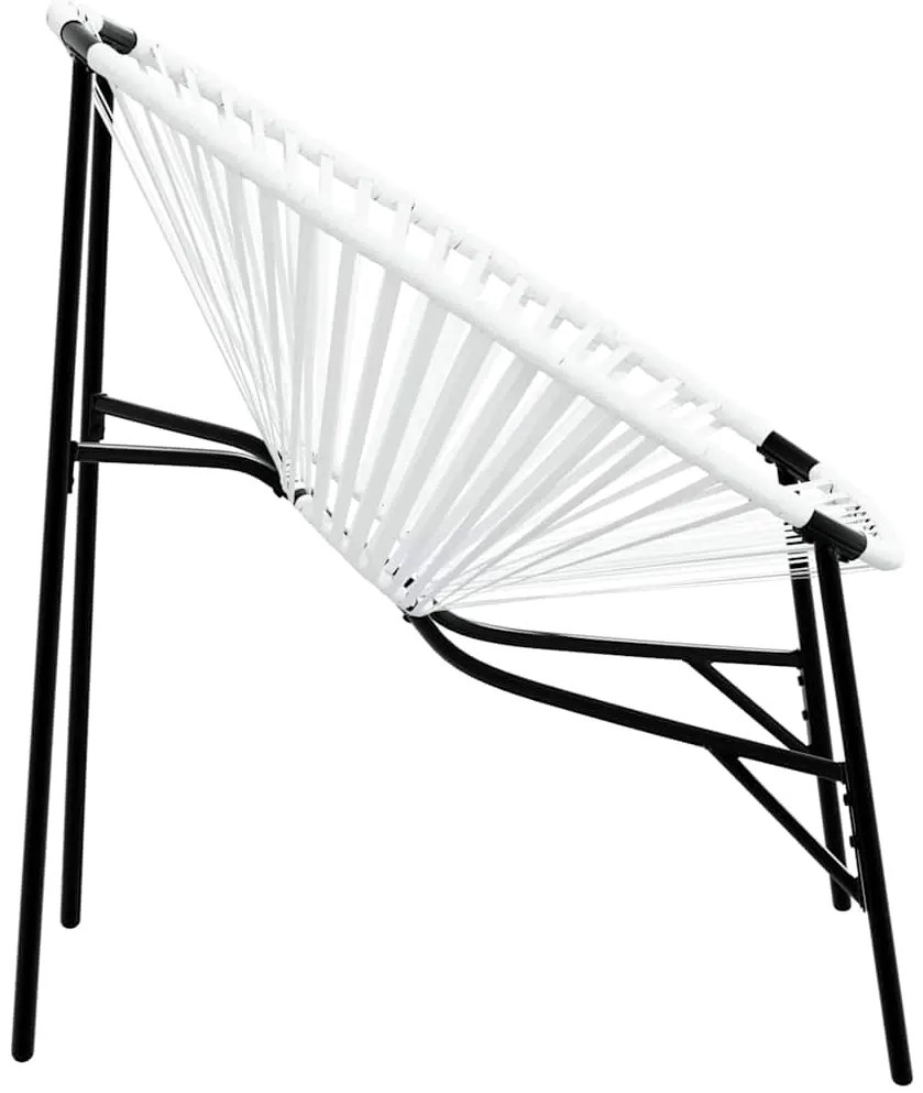 Cadeiras de jardim 3 pcs vime preto e branco