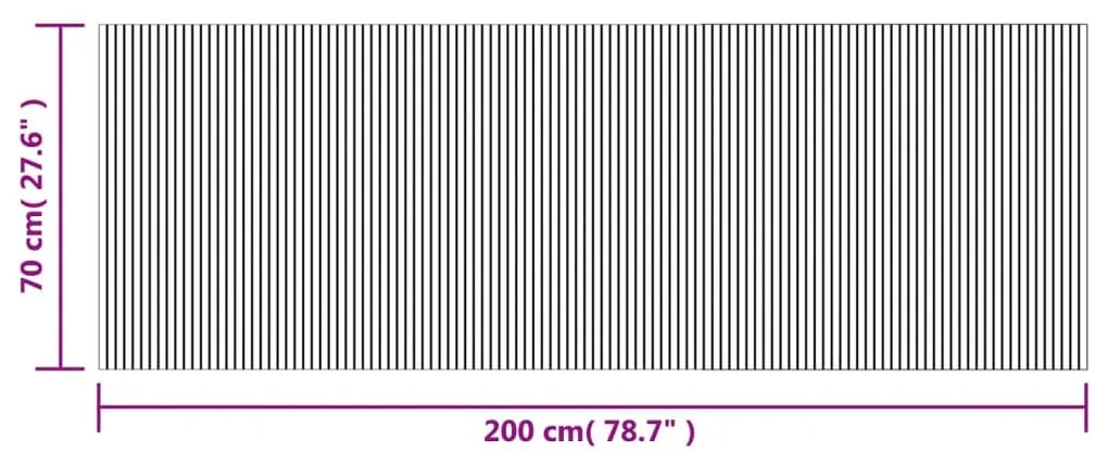 Tapete retangular 70x200 cm bambu castanho-escuro